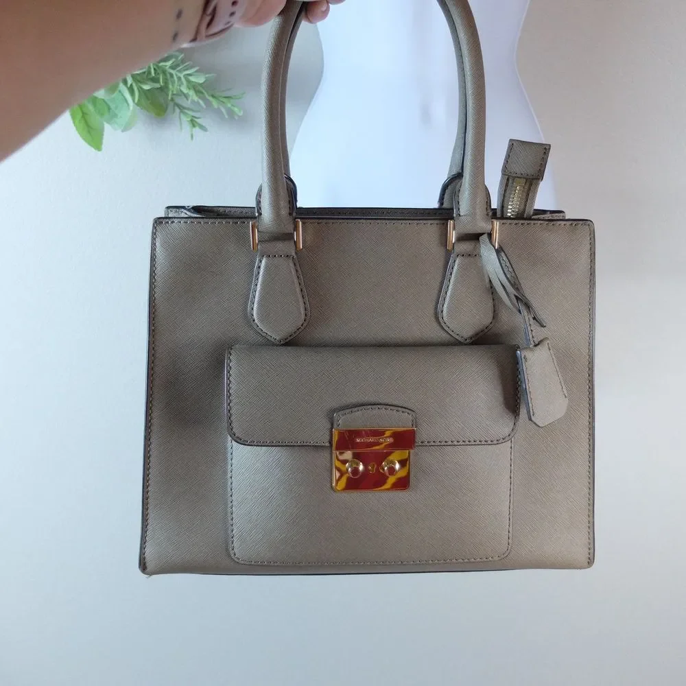Michael Kors Dark Dune Bridgette Medium Saffiano Tote